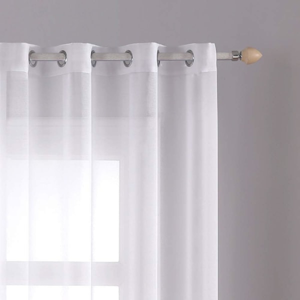 Gennemsigtig Voile Gardin med Øjer, Transparent Look Gardin Trans