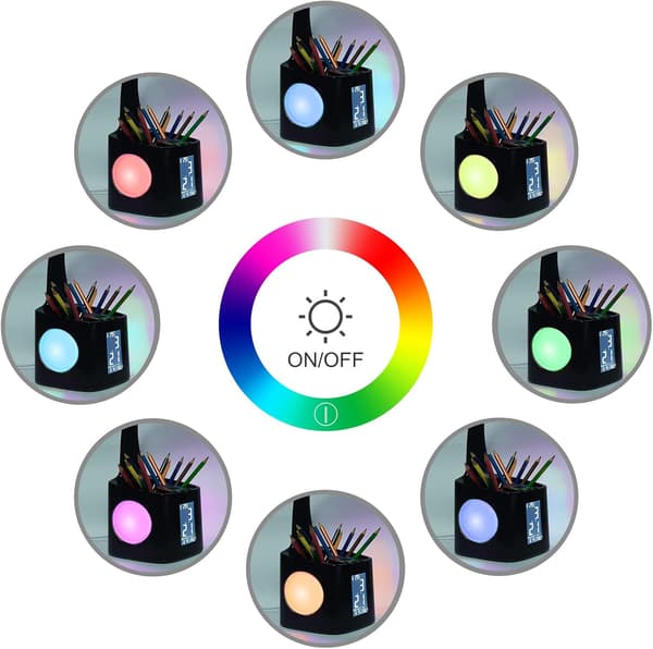 LED skrivebordslampe, børneskrivebordslampe med RGB farve natlys, d