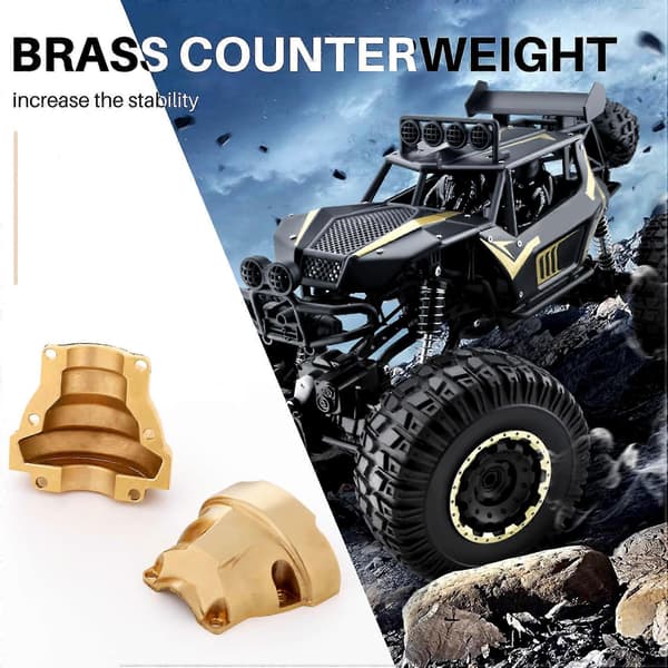 2 stk. Messing Front & Bakaksel Differensialdeksel For Redcat Gen8 Rc Crawler Bil Oppgraderingsdeler A