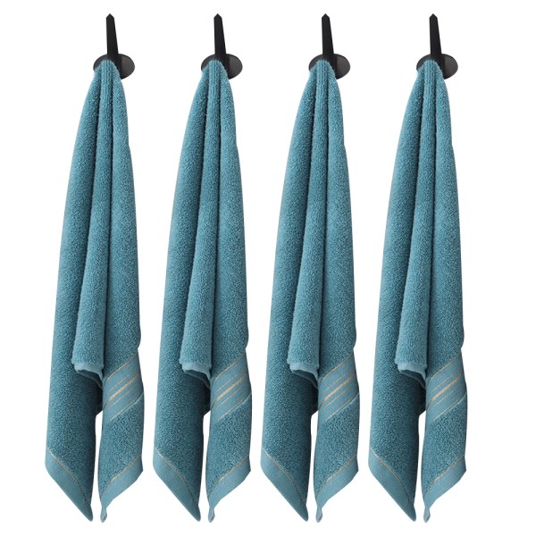Hurtig tørkende bomulls håndkle for bad, 34*73cm, sett med 4 (blå)