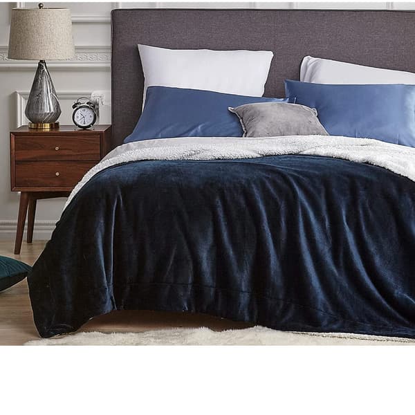 Koseteppe mykt 130 x 160 cm, tykt varmt sofateppe Colour blue