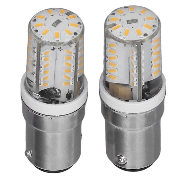 2 stk BA15D LED-pære Super Lys LED-erstatningspære Varmt Lys 270Lm 12V 3W 57LED