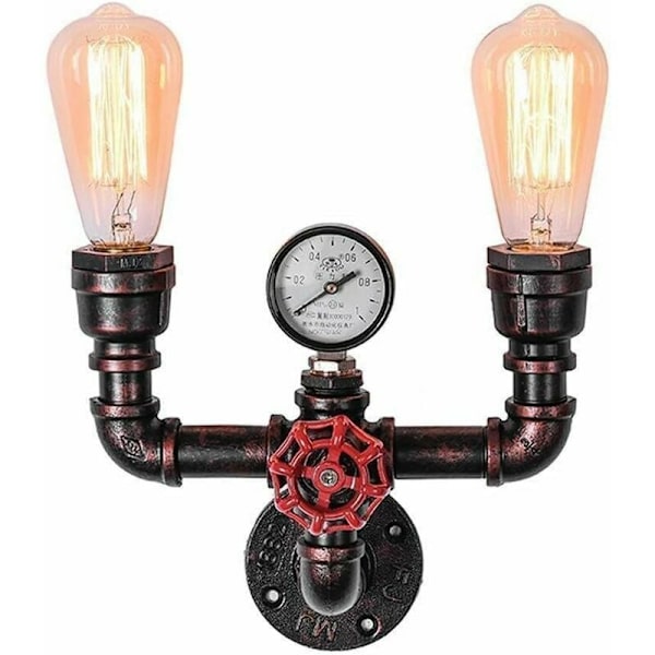 Vintage Steampunk Appliques Murales Rustique Tuyau d'eau Applique Industrielle Applique Murale pour Cafe Bar Décoration,E27 (non inclus)