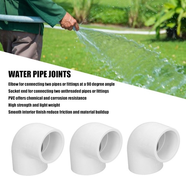 12 kpl PVC-putkien liittimet 90 asteen kyynärpääsovitin 2-suuntainen muovinen vesihuolto liitokset 32 mm sisähalkaisijalla