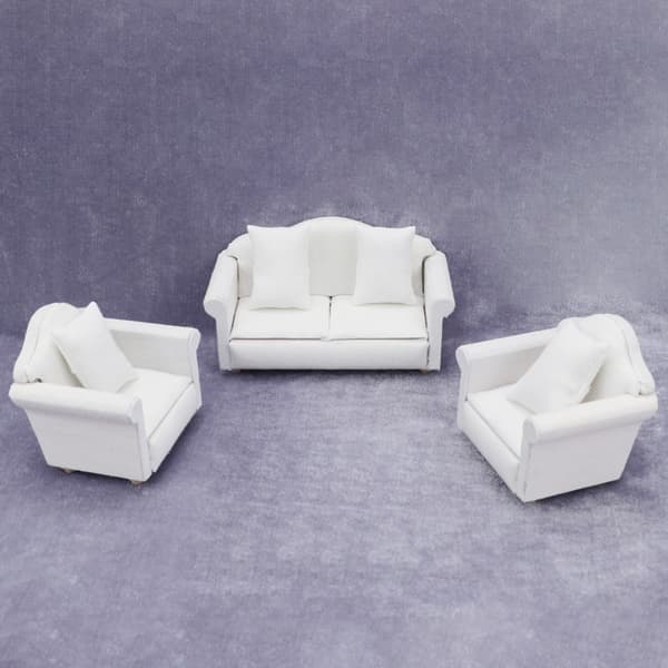 1:12 Skala Sofa Dukkehus Møbler Miniatyr Sofa Stoffsofa m