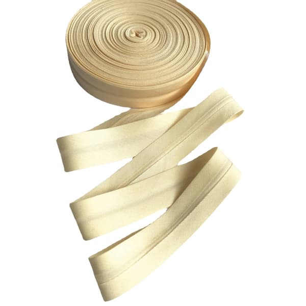 Beige Gul 2cm Falde Polyester Bomuld Kantbånd Beklædning