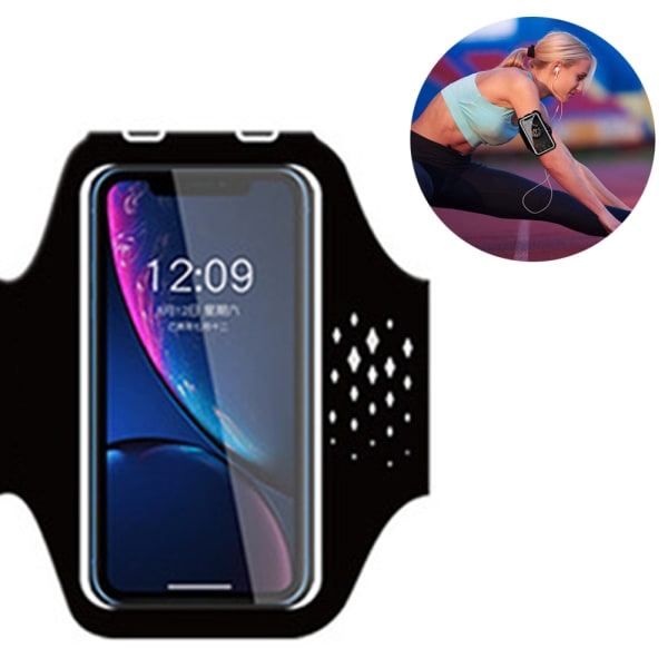 Mobiltelefon Armband, Universal Vattentät Telefon Armhållare med Black