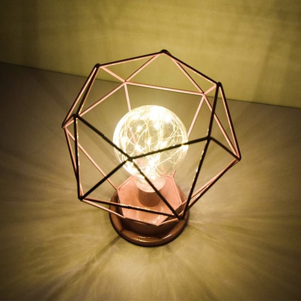Skrivebordslamper, nattbordslampe, diamantbordlampe laget av nordisk tråd