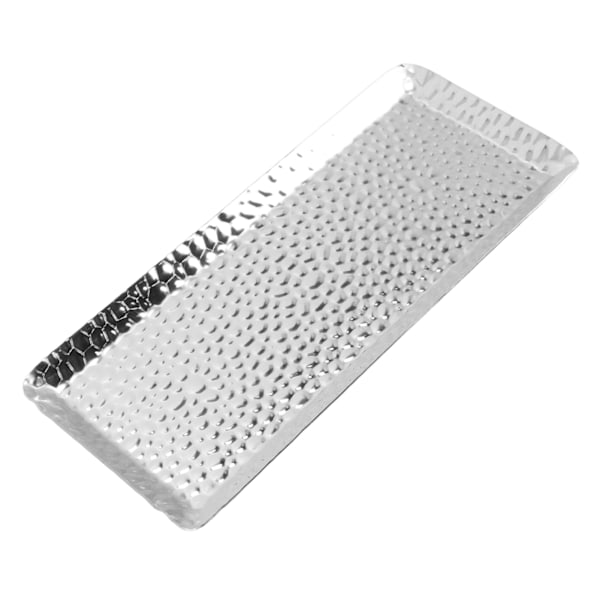 25x11cm Håndhamrede Bakker i Rustfrit Stål, Multifunktionelle, Opvaskemaskinevenlige, Dessertbakke, Tallerken til Hjemmet, Restaurant, Sølv