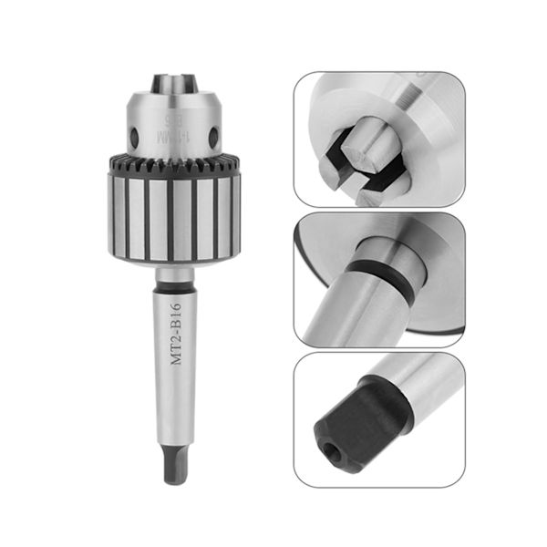1-13mm Kapacitet Karbidstål MT2-B16  Arbor Nyckel Typ Borrchuck Mini Svarv Verktyg