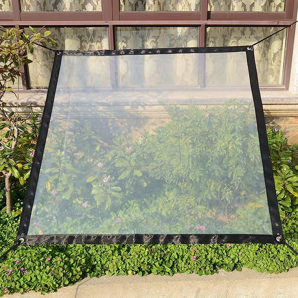 Vandtæt presenning, Mmgoqqt, Polyethylen/Rustfrit stål, 2x1 m, Transparent/Sort