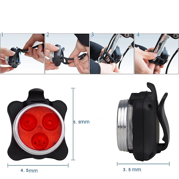 Hlight1 USB LED-lys for sykkelhjelmer, ryggsekker og skole