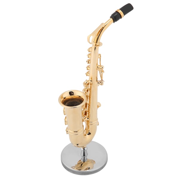 Miniatyr Musikinstrument, Trendig Design Altsaxofon Modell, Kvalitetshantverk Guldpläterad Replika för Hemmakontorsdekoration, 1 st