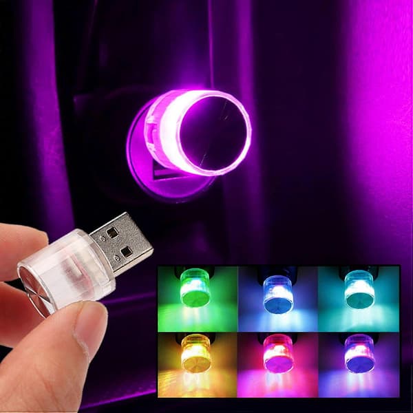 7 Farve Mini USB Lys LED Modelbil RV Ambient Lys Neon Interiør USB Stik Lampe Computer Mobil