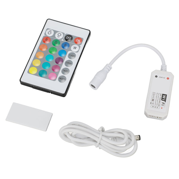 Smart WiFi LED Controller 4-polet Kabel RGB LED Strip Lys Wireless Controller med Fjernbetjening til 5V Strip Lys
