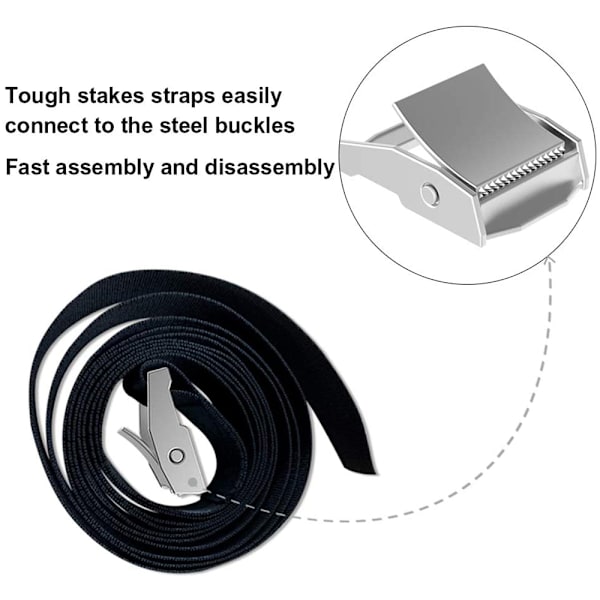 Heavy Duty Trampoline Anchor Kit Ground Anchor Wind Stakes med Rep Universal Trampoline Tie Downs Stål Stakes Anchor Kit för Trampoliner