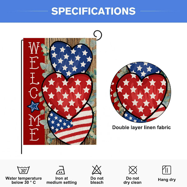 4. juli Patriotisk Haveflag 30*45cm, Uafhængighedsdag