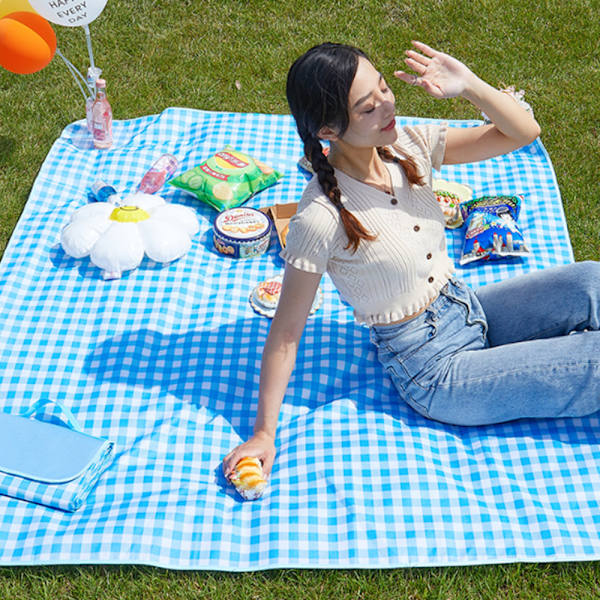 Vandafvisende foldebar tæppe plaid klud picnic måtte, egnet til
