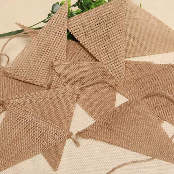 LEBENSWERT 3 stk. Wimpelkjede Wimpel Girland Vintage Jute Farget