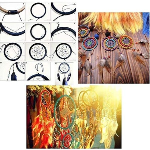 14 stk 7 størrelser metallringer trådring metall ringer hoops for drømmerfangere
