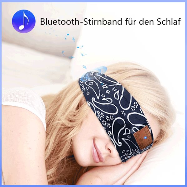 Bluetooth-pannband för sovhörlurar, sporthörlurar, lång speltid, lätt trådlöst sovhuvudband med HiFi-stereo, ergonomisk teknik