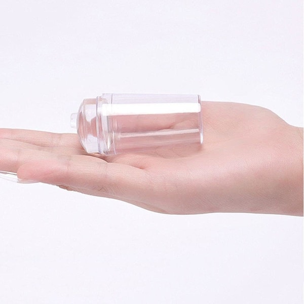 Negle Design Stempelsett Klar Gele Stempel med Skrape, Profesjonell Stempelpolering Sett for DIY Negledekor