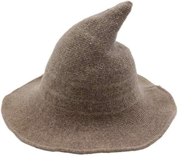 Heksehat til kvinder, efterår/vinter, uldhat, spids heksehat