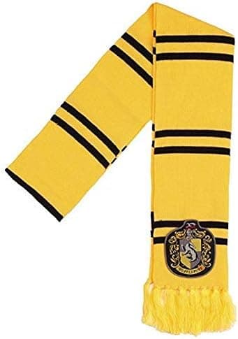 Hufflepuff Strikket Halstørklæde med Mærke, Gul, One Size