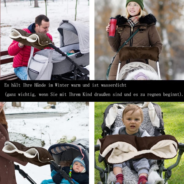 Barnvagnshandvärmare, Barnvagnshandskar, Handmuff med fleece inuti, Andas, Vattentät, Vindtät, Universal för sittvagnar, Buggies, Cykel