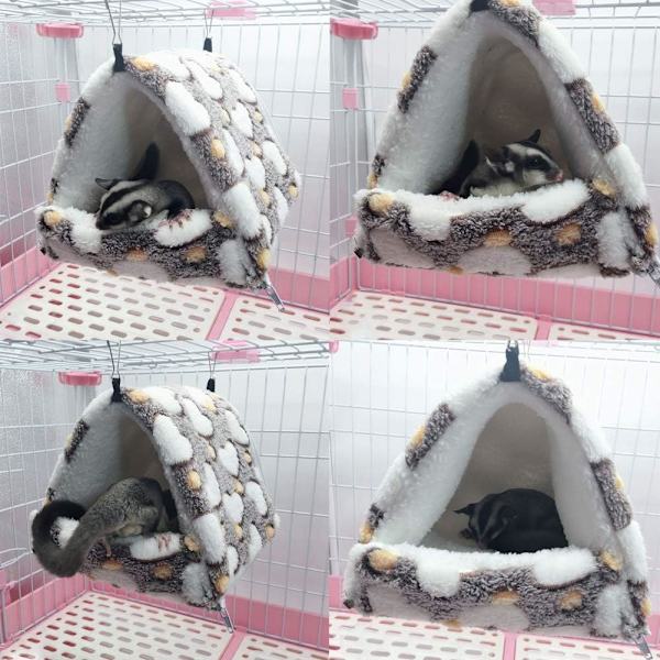 Sovande gnagare plysch litet hus hamster hängmatta leksak säng koja för marsvin kanin chinchilla iller, brun