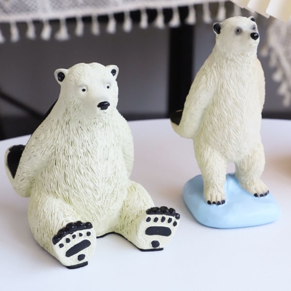 Isbjörn-formad, tecknad telefonhållare, hartshantverksmöbler