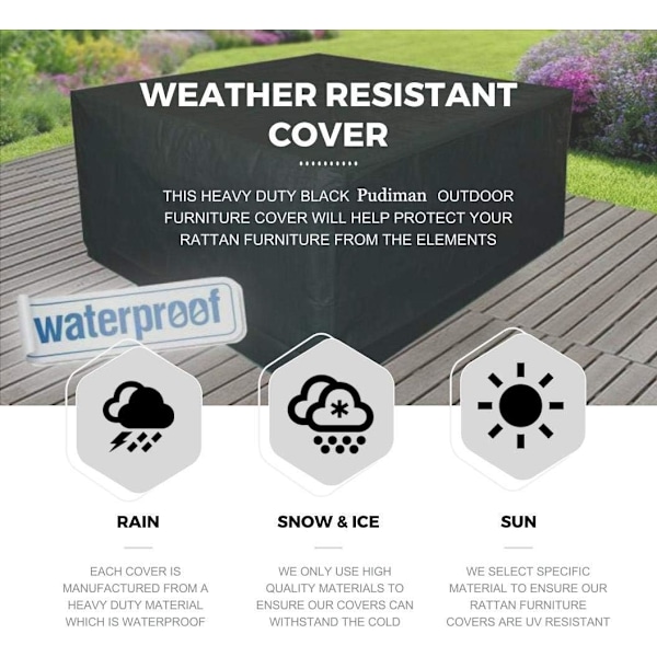 Stilfullt Möbelskydd, Justerbart Vindtätt Uteplatsöverdrag, Andningsbart Slitstarkt Oxford-material med PVC-beläggning för Utemöbler Året Runt