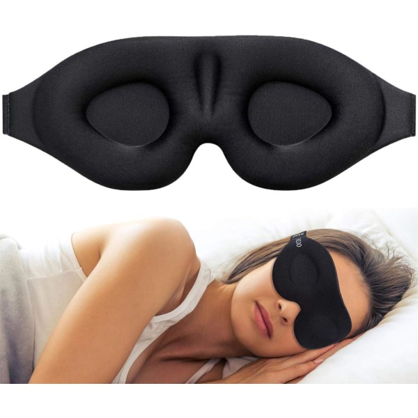 Sömnmask för kvinnor män, 100% Blockout Light Eye Mask för