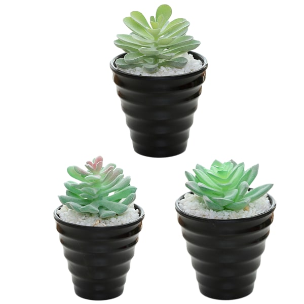 3pcs simulation succulent potted flowers creative home interior