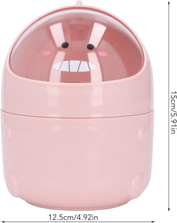 Mini søppelbøtte for kontor, mini søppelbøtte med svinglokk, søt