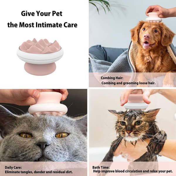 Katt- och hundmassageborste, pälsvårdskam, badborste, säker för y