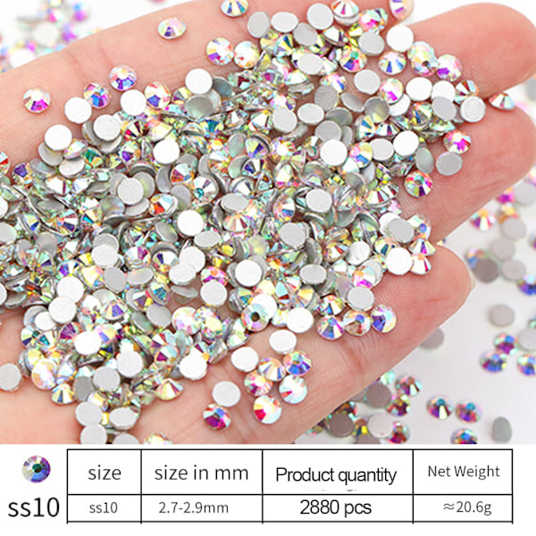 Krystalglas Hotfix Rhinestones, til Håndværk Tøj Kostumer Sko Smykker, Runde Glassten