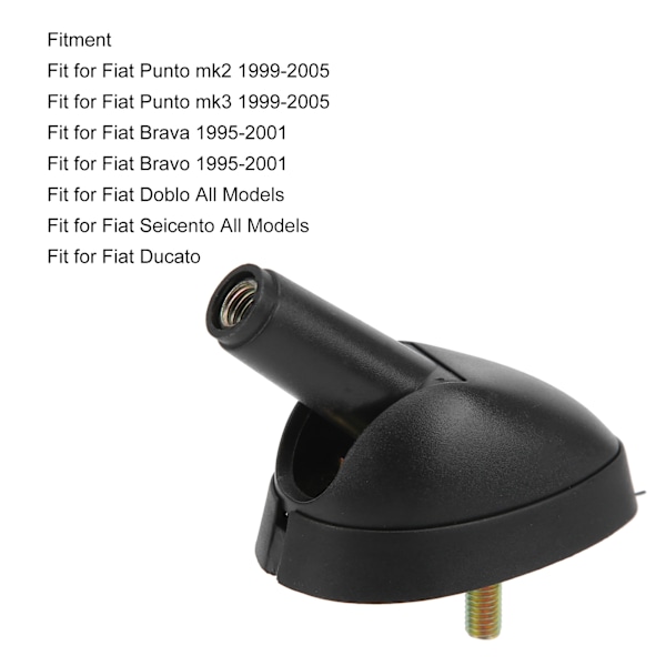 Auton antennan pohjaadapteri musta Fiat Punto/Doblo/Brava/Bravo/Seicento/Ducato