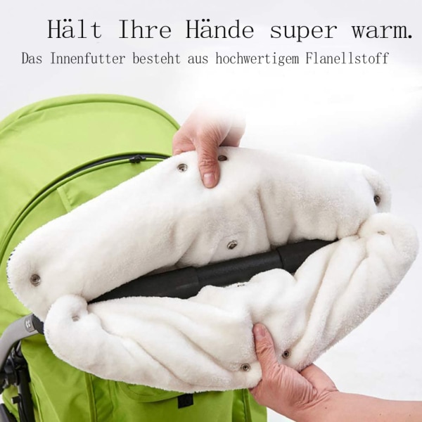 Barnvagnshandvärmare, Barnvagnshandskar, Handmuff med fleece inuti, Andas, Vattentät, Vindtät, Universal för sittvagnar, Buggies, Cykel