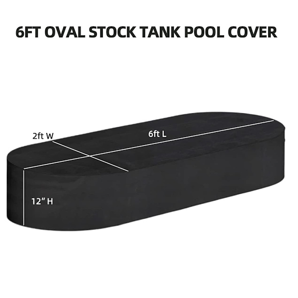 4FT 6/8ft Oval Metall Tank Kallplunge Poolskydd