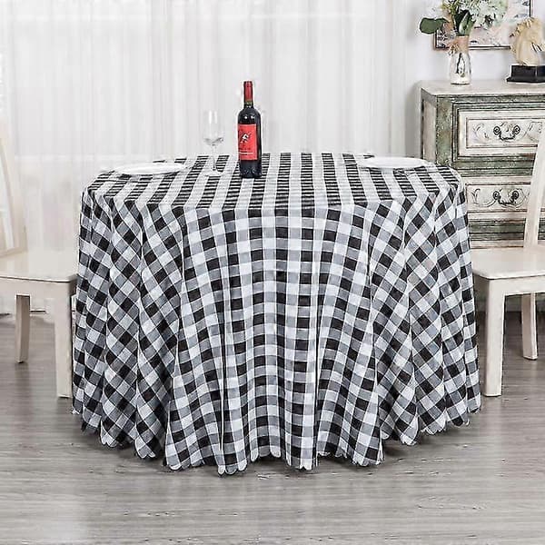 Modern rutig bordsduk i polyester, rund duk för tebord, matbord, heminredning black Square 90x90cm