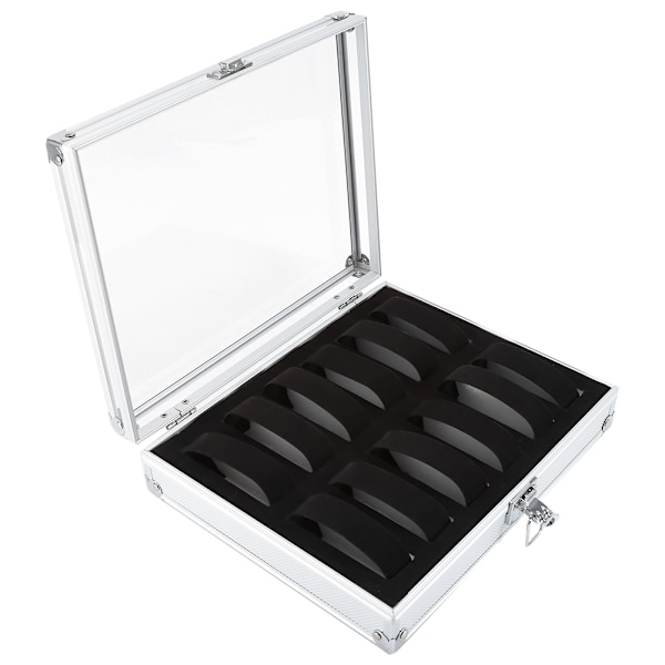 12 Række Aluminium Rektangulær Ur Smykke Display Opbevaring Organizer Box (12 Rækker)
