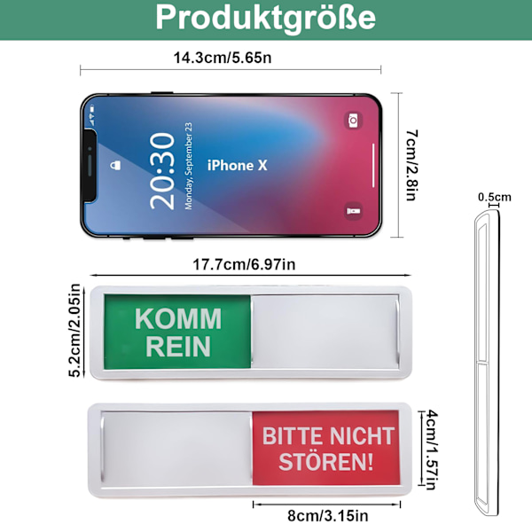Silver Glidande Sekretessdörrskylt - Boxad