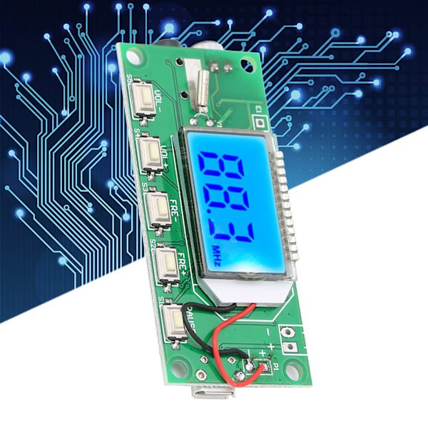 FM-sändarmodul Digital Stereo Frekvensmodulering med LCD-display 87‑108MHZ 3-5V
