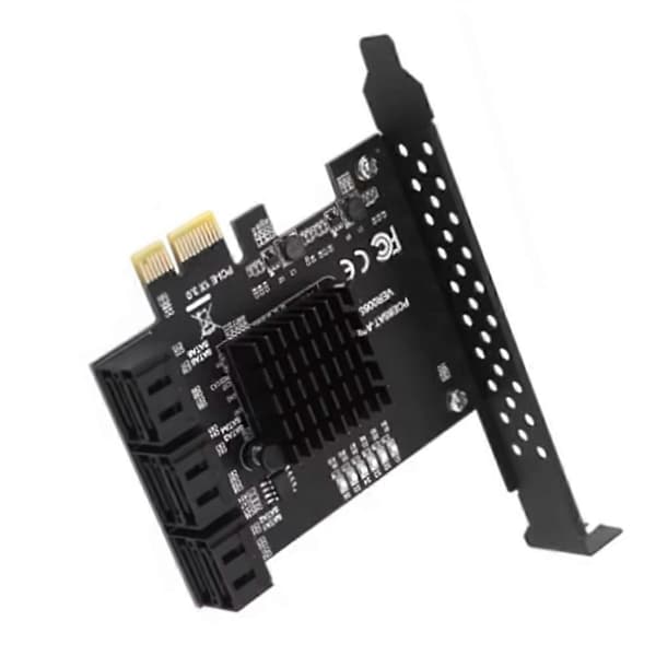 PCIE SATA 1X till 6 portar SATA 3.0 PCI E-kontroller PCI Express Multiplier expansionskort 6Gbps instickskort Riser Black