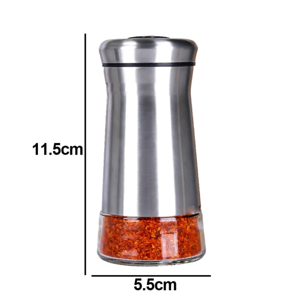 Salt och peppar shakers set - Krydddispenser med justerbar