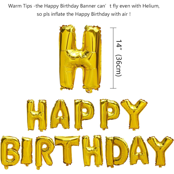 Fødselsdag Happy Birthday Bogstaver Ballon + Nummer 30 Mylar Fo
