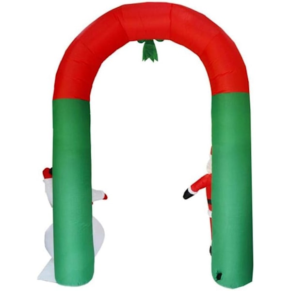 Utomhus Inomhus Dekoration Med Jultomte Och Snögubbe, Premiumkvalitet Jul Uppblåsbar Port, Lätt Att Använda & Säker, Iögonfallande LED-Lampa För