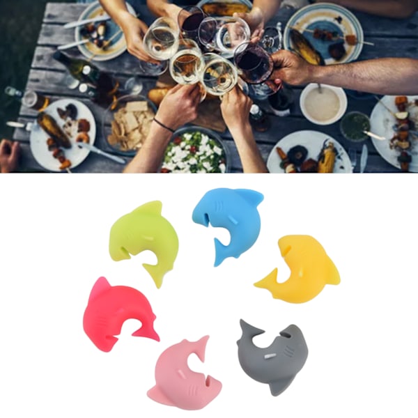 Silikon Vinglasmarkörer, Festdryckesmarkörer med Unika Designer för Oförglömliga Sammankomster, Flexibla & Hållbara