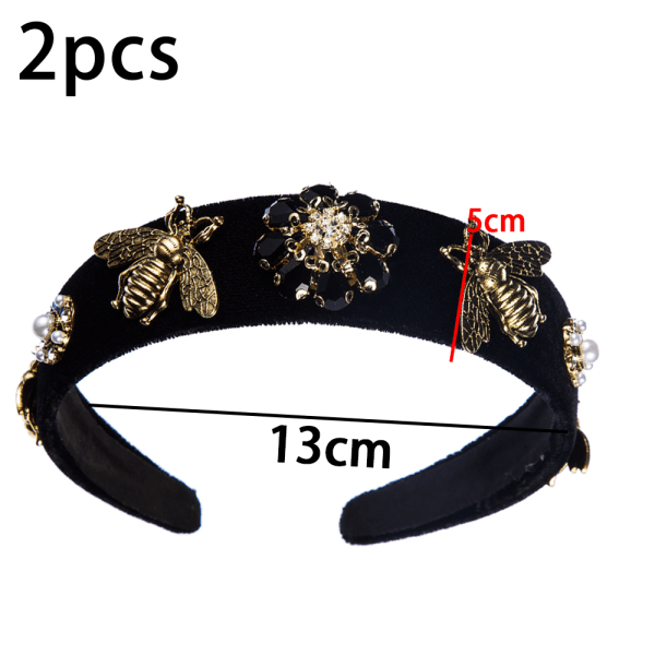 Handmade Rhinestone Velvet Padded Headbands for Women,Luxury